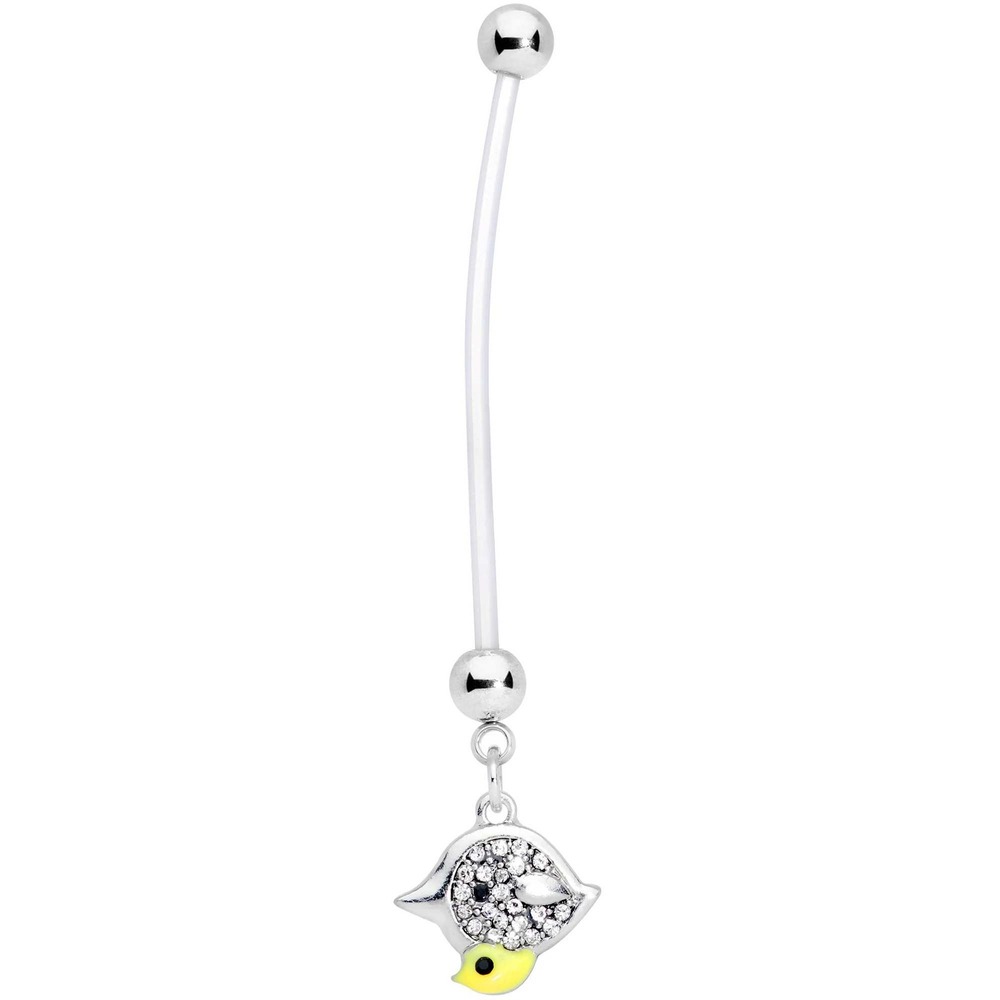 body candy nwt baby duck maternity mama bird 14G silver belly ring party summer